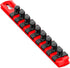 Ernst Manufacturing 8-Inch Magnetic Socket Organizer with 9 3/8-Inch Twist Lock Clips, Red (8411M-Red-3/8)...