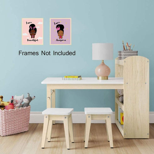 Black Girl Wall Art,Motivational Black Girl Wall Art,African American Girl Art Painting,Inspirational Black Girl Wall Art,Decor for Girls Bedroom,...