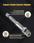 BOEN Impact Grade Socket Adapter Set, 3-PCS Drill Bit Adapter with Bit Holder, Sizes 1/4", 3/8", 1/2", 1/4-Inch SAE Hex Shank, Cr-V, for Cordless ...