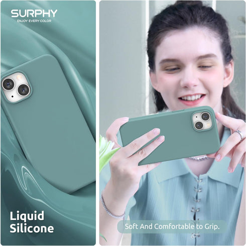 SURPHY Magnetic Case Designed for iPhone 13 Mini Case Compatible with MagSafe (5.4 inch 2021 Release), Liquid Silicone Phone Case with Microfiber ...