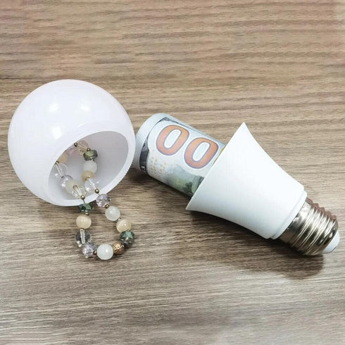White Light Bulb Safe Box Secret Light Bulb, Storage Realistic Light Bulb Decoy Hiding, Safe-Hidden Compartment, Light bulb Diversion, Hidden Safe...