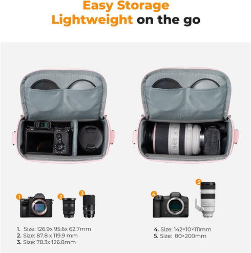 K&F Concept Camera Sling Bag Small Crossbody Camera Case DSLR/SLR/Cute Compact Shoulder Photography Bags for Photographers...