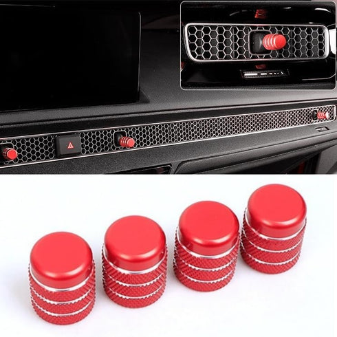 for 11th Gen Civic Air Conditioning Shift Knob Cover A/C Climate Control Engine Start/4PCS for Honda Civic 2022-2024 for Honda CRV 2023-2024(Red 4...