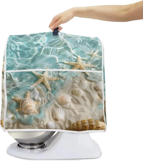 Beach Theme Stand Mixer Cover for Kitchen Aid Mixers Accessories, Mixer Cover for Stand Mixer with Pockets, Suitable for Kitchen Mixer Cover...