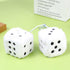 Fuzzy Plush Dice for Car Mirror 2.36” Pair of Retro Square Decoration Dice with White Dots Car Interior Hanging Ornament Decoration(White)...