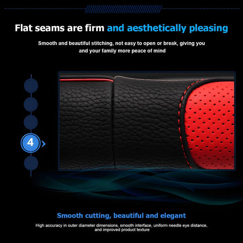 Car Steering Wheel Cover, Non-Slip & Breathable Leather Steering Wheel Protector Cover with Great Grip, Sporty Style for Men and Women, Universal ...
