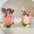 Pen Holder for Office Desk Accessories Aesthetic Pink Makeup Brush Holder Pencil Holder Cute Tulips Home Decor Birthday Gifts for Women Vanity Too...