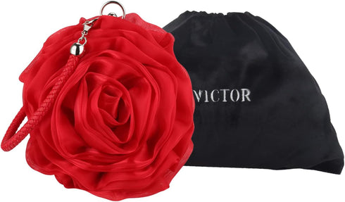 Flower Clutch Purse Small Evening Bag Sweet Wristlets Handbag Wedding Clutch Bag, Red...