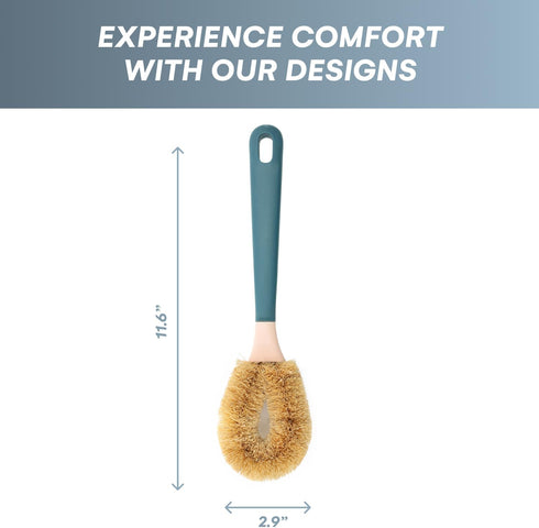 Easy Gleam | Scrub Cleaning Brushes - Hard Scrubber for Cast Iron Cookware - Durable Material with Natural Hard Sisal Bristles - Versatile for Hou...