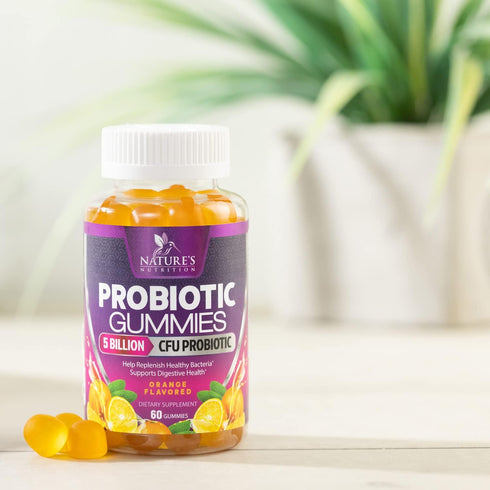 Probiotic Gummies for Digestive Health, Daily Probiotics for Women & Men, 5 Billion CFUs, Nature's Pro Biotics Gummy for Immune Support, Digestive...