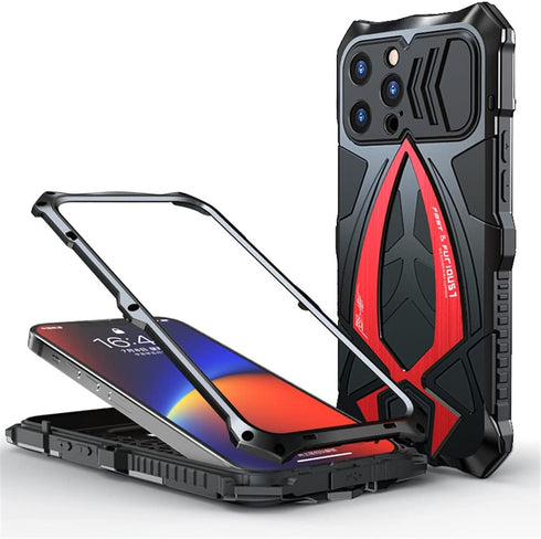 Metal Compatible with for iPhone 13 Pro Max Case 6.7 inch 2021 with Screen Protector Silicone 360° Full Camera Protection Shockproof Phone Case Fu...