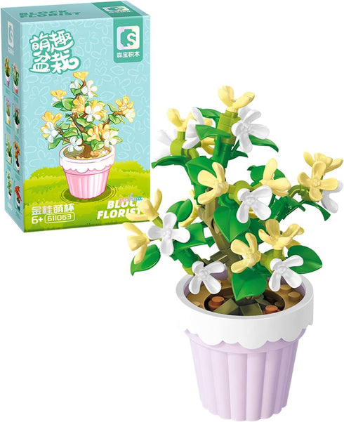 Mini Flower Succulent Bonsai Building Block Set,Simulation Pot Plant Artificial Particle Flower Botanical Collection Construction Building Bricks ...