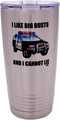 Rogue River Tactical Funny Police Officer Large 20 Ounce Travel Tumbler Mug Cup with Lid I Like Big Busts Thin Blue Line PD Gift...