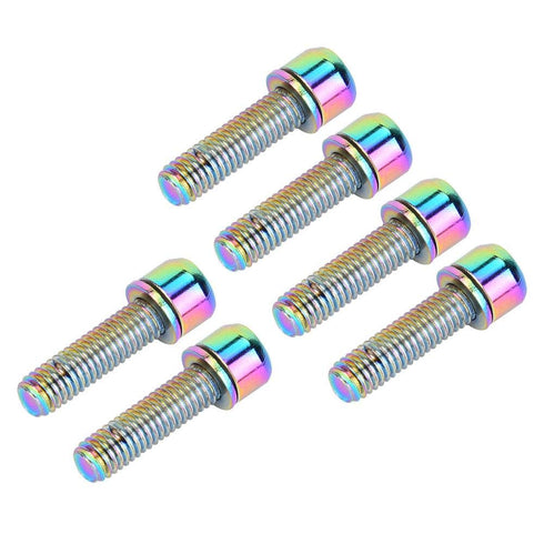 6Pcs M5x25mm Water Bottle Cages Screw Bolt Alloy Bike Bottle Bracket Storage Rack Bolt Accessory(Colorful)...