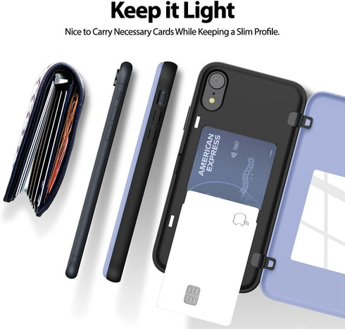 GOOSPERY iPhone XR Wallet Case with Card Holder, Protective Dual Layer Bumper Phone Case - Lilac Purple...