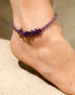 Jewever Natural Amethyst Anklet Bracelets for Women Tumbled Chips Crystals Anklet Adjustable Handmade Reiki Gemstones Beach Foot Jewelry...