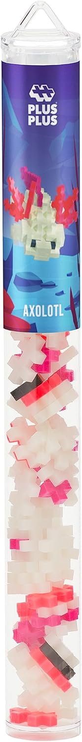PLUS PLUS - Axolotl - 70 Piece Tube, Construction Building Stem/Steam Toy, Interlocking Mini Puzzle Blocks for Kids...