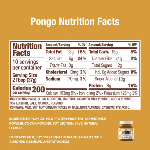 Pongo Salted Caramel Spread - Low Sugar, Low Carb Sauce, Keto-Friendly Dessert Topping (13 Oz Jar)...
