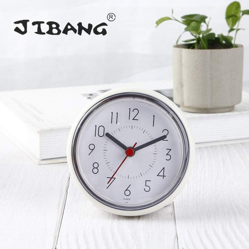 Suction-cup Waterproof Bathroom Clock, Desktop Clocks for Bathroom, 4 Inches Silent Non-Ticking Prevent Mist Wall Clock Light Blue...