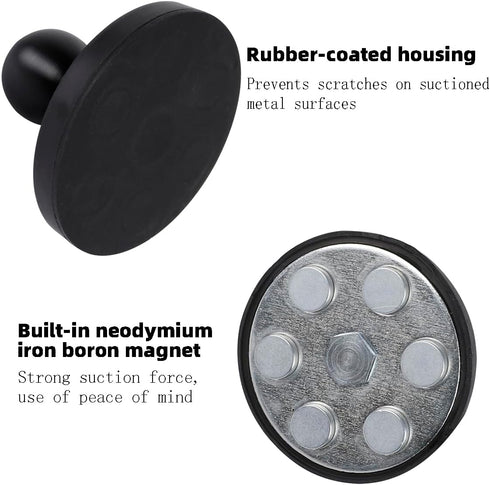 66mm(2.6") Diameter Round Magnetic Mount Base with 1" Ball,Compatible with RAM Mounts B Size Double Socket Arm and Other 1inch Ball Bike Motorcycl...