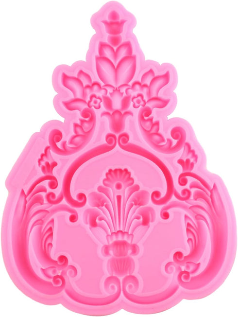 Baroque Silicone Molds Curlicues Scroll Lace Fondant Mold Scroll Relief Flower Candy Mold Filigree Mold 3D Sculpted For DIY Cake Decorating Cupcak...