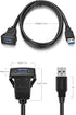 USB3.0 Square Flush Mount - 1M 3ft USB 3.0 Extension Mount, Dash Mount, Flush Mount, Panel Mount Cable, for Car, Boat, Motorcycle (3 feet)...