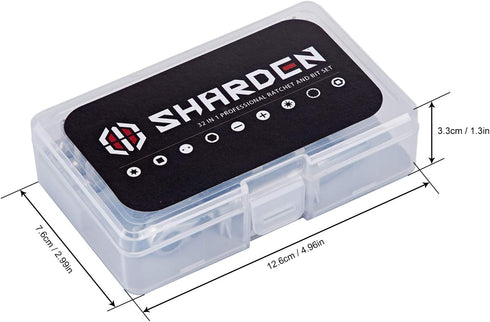SHARDEN 32 in 1 Ratchet Screwdriver Bit Set with Right Angle Offset 1/4" High Torque Driver Handle, Socket Adapter, Extension Bit Holder, S2 Multi...