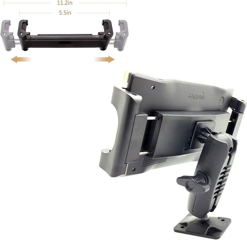 Heavy Duty Tablet GPS Smartphone AMPS Drill Base Dash ELD Mount for Truck Van Commercial Vehicle Semi Fleet Limo (Holder fit all Tablets & Phones ...