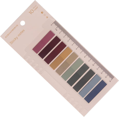 Sticky Tabs with Ruler,moinkerin 200 Pieces Transparent Sticky Notes Book Tabs PET Multicolor for Bookmarks,Studying,Office,School Planner Memo...