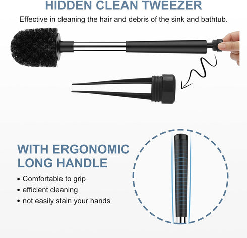 SetSail Toilet Brush and Holder, Automatic Toilet Bowl Brushes for Bathroom Ventilated Toilet Brush for Toilet Scrubber Cleaning-Black...