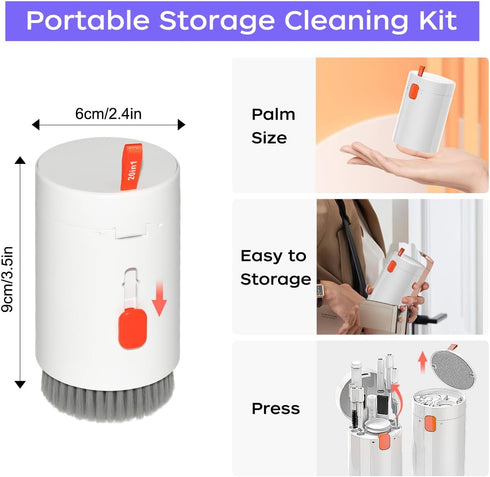 20 in 1 Laptop Phone Screen Cleaner Kit, Computer Keyboard Cleaning Brush for iPhone AirPods MacBook iPad, Multifunctional Electronic Device Clean...
