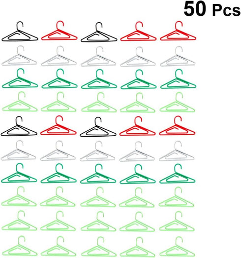 50pcs Creative Paper Clips, Hanger Shaped Colorful Paper Clips, Metal Wire Bookmark Marking Document Organizing Clip, Office Paperclips Small Bind...