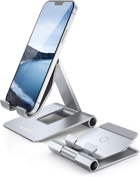 Lamicall ???????? ???????????????? Adjustable Cell Phone Stand Desk - Foldable Desktop Phone Holder, Cradle, Dock, Compatible with iPhone 15 14, P...