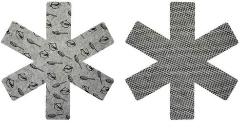 6 Piece Pot & Pan Protectors - Anti Slip Dividers, Separator to Prevent Scratching, Grey (Medium Size/13.78 Inch)...
