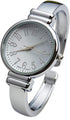 Silver Metal Band Slim Case Women's Bangle Cuff Watch...