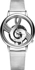Unique Watch Musical Note Hollow Stainless Steel Mesh Strap Quartz Unisex Fashion Wrist Watch...