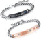 2pcs King and Queen Matching Set His Hers Couples Bracelets Cubic Zirconia Bracelets Link Chain Crown Bracelets Gift Jewelry for Lover Anniversary...