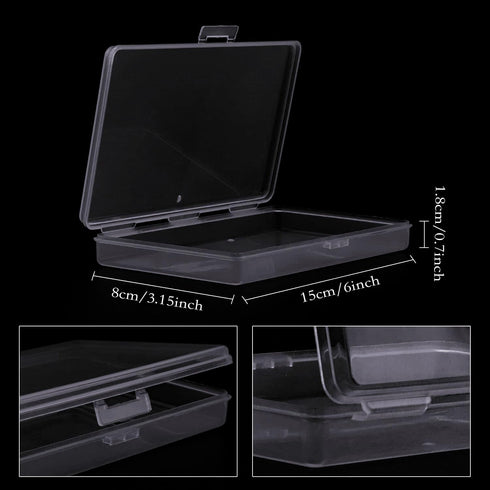 Lainrrew 6 Pcs Rectangular Clear Plastic Storage Containers Box with Hinged Lid Plastic Beads Storage Containers Empty Case Organizer for Beads, C...