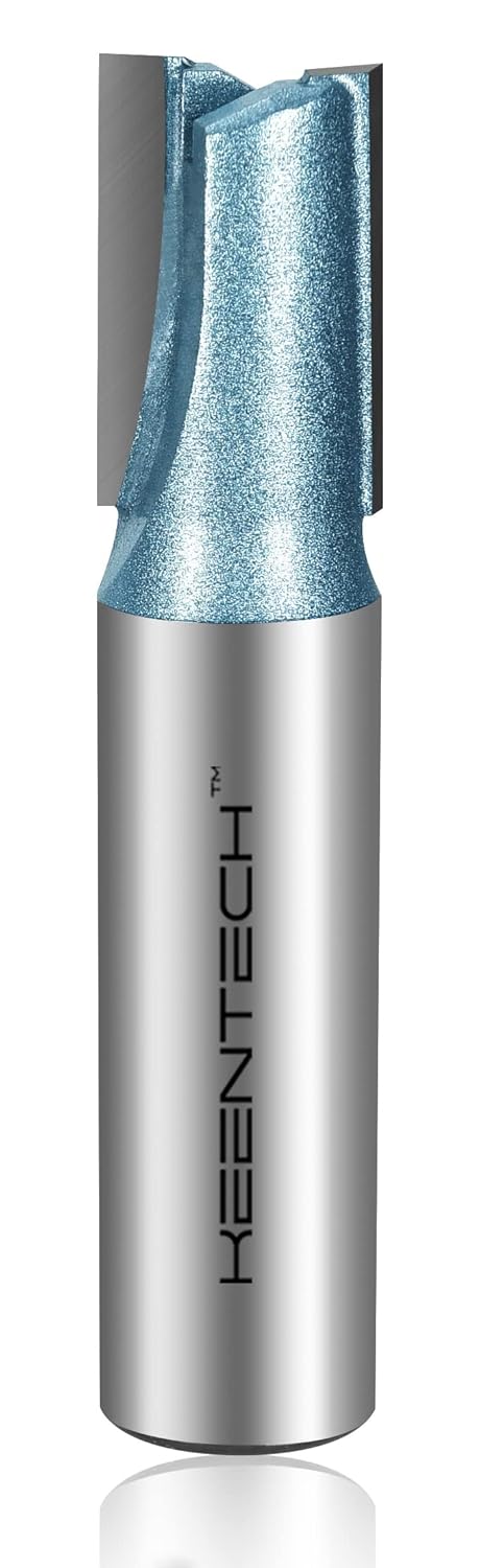 KEENTECH Router Bits, Carbide Tipped Mortising Router Bit for Making Mortises, Industrial Grade Cutting Tools for Woodworking (1/2 Inch Shank x 1/...