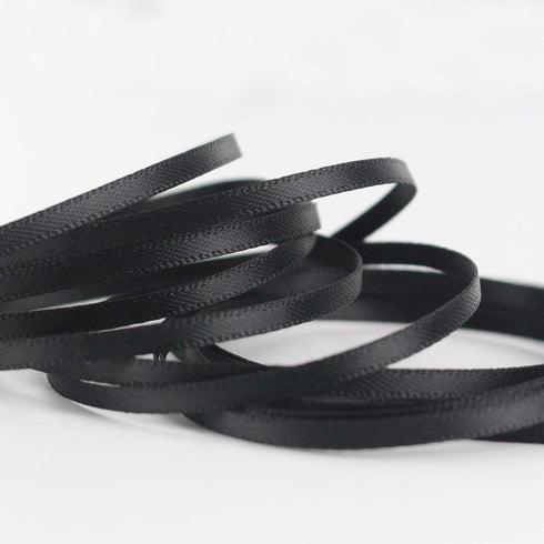 HUIHUANG Solid Color Satin Ribbon 1/8 inch x 100 Yards Roll Ribbon Thin Black Satin Ribbon for Crafts Sewing Gift Wrapping DIY Bows (Black)...