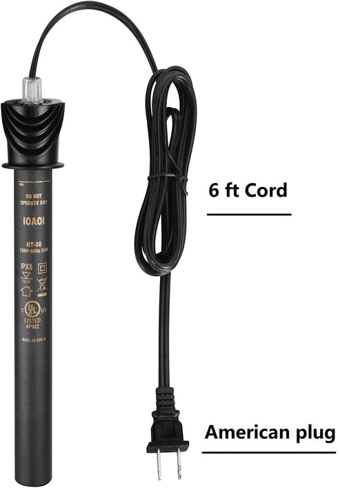 Aquarium Heater for Fish Tank 50W for up to 20 Gallons Tanks Shatterproof for both Marine and Fresh Water Engineering Plastic Tube outside and Sta...
