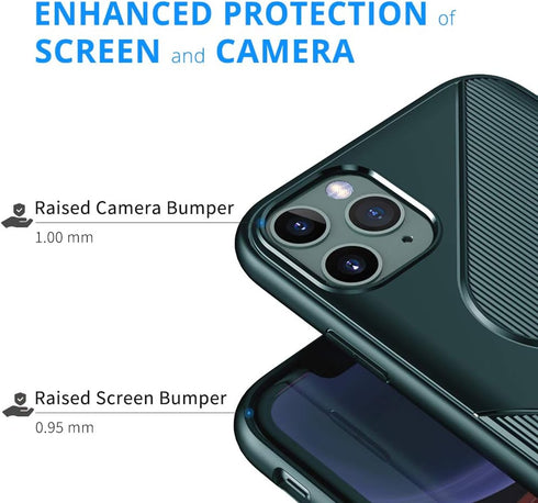 Compatible with iPhone 11 Pro Case, Protective Non-Slip TPU Case with Grips, Anti Scratch Shockproof Drop Resistant Full Body Soft Cover for iPhon...