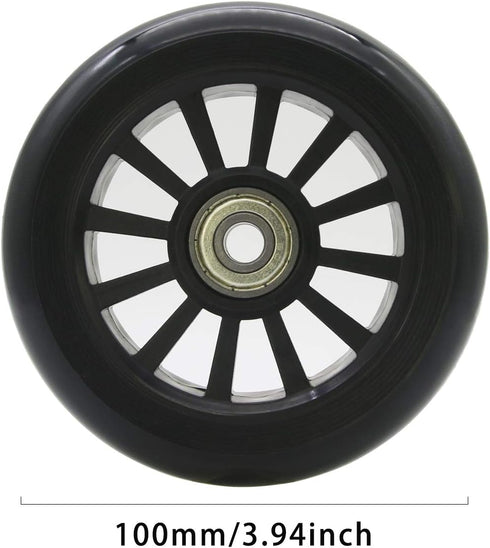 Z-FIRST 100mm Scooter Wheels - 100mm Pro Kick Scooter Wheels Replacement Pair-Plastic Core 100mm Scooter Wheels for Razor Fuzion Scooters (2)...