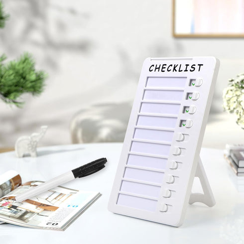 Dry Erase Chore Chart, Standable Whiteboard Checklist Board, Chore Chart for Kids Routine Chart with a Pen (Standable)...