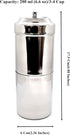 KERAM south indian coffee drip maker-permanent/reusable phin filter for 3-4 serving cup 6.6 Oz(200 ml) made of steel ss304 food grade camping/trav...
