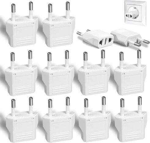 12 Pack European Plug Adapter, US to Europe Plug Adapter, European Adapter Type C Plug Adapter, Travel Adapter Europe, European Outlet Wall Plug A...