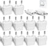 12 Pack European Plug Adapter, US to Europe Plug Adapter, European Adapter Type C Plug Adapter, Travel Adapter Europe, European Outlet Wall Plug A...