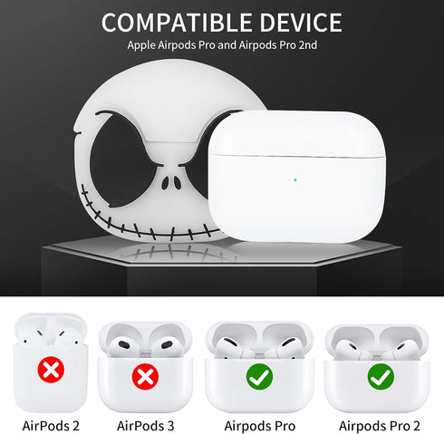 Compatible with Apple AirPods Pro 2nd/1st Generation Case Cover with Cleaner kit and Cute Keychain, Glow in The Dark Funny Anime Cool Soft Silicon...