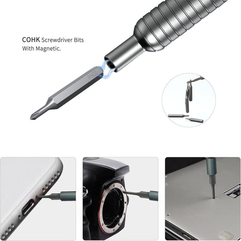 Portable 31in1 Precision Screwdriver Kit with Magnetic Screw Holders and 30 pcs S2 Steel Bits for Smartphone Watch Laptops Eyeglasses iPad Compute...
