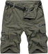 linlon Mens Outdoor Lightweight Hiking Shorts Quick Dry Cargo Shorts Sports Casual Tactical Fishing Shorts, Army Green,30...